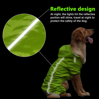 Golden Retriever Labrador, Hooded Raincoat for Medium to Large Dogs, Waterproof  Rain Coat Jacket S-XL