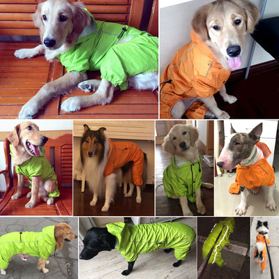 Golden Retriever Labrador, Hooded Raincoat for Medium to Large Dogs, Waterproof  Rain Coat Jacket S-XL