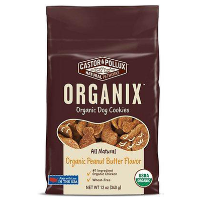 Organic Peanut Butter Flavor Cookies Dog Treats, 12-oz bag