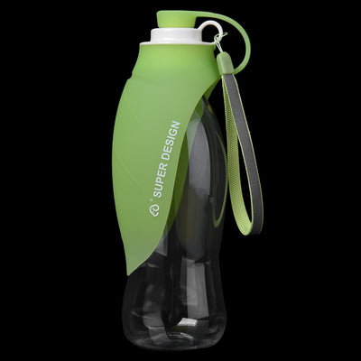 Pet Drinking Bottle Practical Multi-Functional For Outdoor Activities, With Leaf Pattern Design