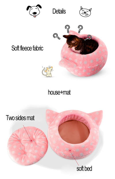 Warm Fleece Bed Cat House