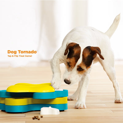 Dog Tornado Tap & Flip Treat Toy for IQ Development, Interactive and Educational Game -  Snack Reward Feeder Toy